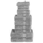 Set de prosoape premium SOLUND, 12 piese, gri, 600 g/m² GartenMobel Dekor