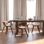 Scaune de bucătărie 4 buc. crem lemn curbat și piele ecologică GartenMobel Dekor