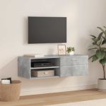 Cabinet TV Alb foarte lucios 100.5 x 39 x 30 cm Lemn compozit GartenMobel Dekor
