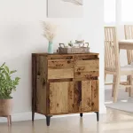 Bufet Lemn Vechi 60 x 35 x 70 cm Lemn Ingineresc și Fier GartenMobel Dekor