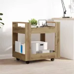Cărucior Birou Stejar Artizanal 60 x 45 x 60 cm Lemn compozit GartenMobel Dekor