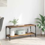 Cabinet TV Lemn Vechi 100x33x41cm Lemn Ingineresc și Fier GartenMobel Dekor