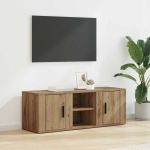 Cabinet TV Stejar Artizanal 100 x 31,5 x 35 cm Lemn compozit GartenMobel Dekor