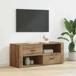 Cabinet TV Stejar Artizanal 100 x 35 x 40 cm Lemn compozit GartenMobel Dekor