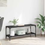 Cabinet TV Stejar Negru 100x33x41cm Lemn Ingineresc și Fier GartenMobel Dekor