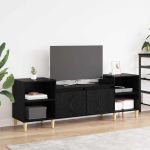 Cabinet TV Stejar Negru 160 x 35 x 55 cm Lemn compozit GartenMobel Dekor