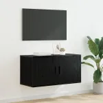 Dulap TV montat pe perete Stejar negru 80 x 34.5 x 40 cm GartenMobel Dekor