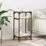 Masă laterală cu raft Lemn vechi 40 x 30 x 75 cm Lemn compozit GartenMobel Dekor