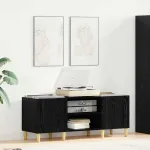 Dulap pentru discuri de vinil Stejar Negru 121 x 38 x 48 cm GartenMobel Dekor