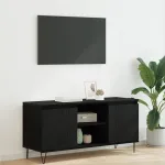 Cabinet TV Stejar Negru 104 x 35 x 50 cm Lemn compozit GartenMobel Dekor