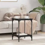 Masă de cafea Stejar Negru 40 x 40 x 55 cm Lemn compozit GartenMobel Dekor