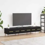 Cabinet TV Stejar Negru 150 x 36 x 30 cm Lemn compozit GartenMobel Dekor