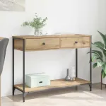 Masă de consolă cu sertar Stejar Artizanal 100 x 34,5 x 75 cm GartenMobel Dekor