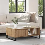 Masă de cafea stejar artizanal 90 x 60 x 35 cm Lemn compozit GartenMobel Dekor