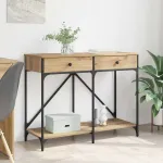 Masă de consolă cu sertar Stejar Artizanal 100 x 39 x 78,5 cm GartenMobel Dekor