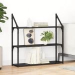 Raft de perete Stejar Negru 80 x 21 x 78,5 cm Lemn compozit GartenMobel Dekor