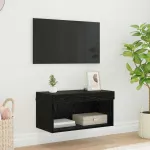 Cabinet TV Pe perete Stejar Negru 60 x 30 x 30 cm Lemn compozit GartenMobel Dekor