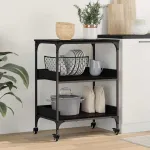 Troler de Bucătărie Stejar Negru 60 x 41 x 80.5 cm GartenMobel Dekor