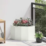 Ghiveci de colț Alb 45 x 45 x 35 cm Oțel GartenMobel Dekor