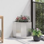 Ghiveci de colț Argintiu 30 x 30 x 35 cm Oțel inoxidabil GartenMobel Dekor
