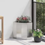 Ghiveci de colț Argintiu 30 x 30 x 35 cm Oțel inoxidabil GartenMobel Dekor