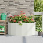 Jardinieră Alb 120 x 60 x 50 cm Oțel GartenMobel Dekor