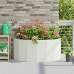 Jardinieră Alb 120 x 60 x 50 cm Oțel GartenMobel Dekor