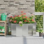 Jardinieră Argintiu 120 x 60 x 50 cm Oțel Galvanizat GartenMobel Dekor