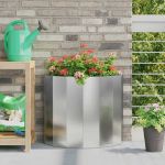 Jardinieră Argintiu 60 x 30 x 50 cm Oțel Galvanizat GartenMobel Dekor