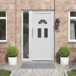 Jardinieră 2 pcs Alb 30 x 30 x 30 cm Oțel GartenMobel Dekor