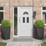 Jardinieră 2 pcs Negru 50 x 50 x 75 cm Oțel GartenMobel Dekor