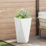 Jardinieră Alb 40 x 40 x 75 cm Oțel GartenMobel Dekor