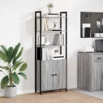 Dulap pentru cărți Gri Sonoma 60 x 24 x 161 cm Lemn compozit GartenMobel Dekor