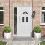 Jardinieră 2 pcs Alb 40 x 40 x 40 cm Oțel GartenMobel Dekor