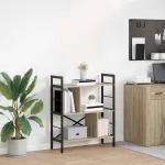 Raft pentru cărți Stejar Sonoma 75 x 30 x 91 cm Lemn compozit GartenMobel Dekor