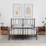 Noptieră 2 pcs Lemn vechi 40 x 35 x 47.5 cm Lemn compozit GartenMobel Dekor