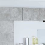 Dulap suspendat cu raft Riga Gri beton și Alb 30 x 31 x 40 cm GartenMobel Dekor