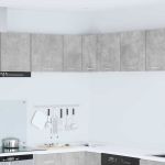 Dulap suspendat cu raft Riga Gri beton și Alb 57 x 57 x 40 cm GartenMobel Dekor