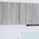 Dulap suspendat Riga 2 pcs Gri Sonoma și Alb 30 x 31 x 80 cm GartenMobel Dekor