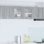 Dulap suspendat cu raft Riga Gri Sonoma și Alb 80 x 31 x 40 cm GartenMobel Dekor