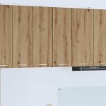 Dulap suspendat cu raft cu ușă Riga 2 pcs Stejar Artisan și Alb GartenMobel Dekor