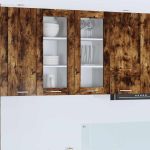 Dulap suspendat cu raft Riga Stejar fumuriu 40 x 31 x 80 cm GartenMobel Dekor