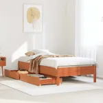 Cadru pat fără saltea, maro ceruit, 90x190 cm, lemn masiv pin GartenMobel Dekor