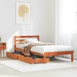 Cadru pat fără saltea, maro ceruit, 90x190 cm, lemn masiv pin GartenMobel Dekor