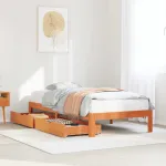 Cadru de pat, maro ceruit, 90x200 cm, lemn masiv de pin GartenMobel Dekor
