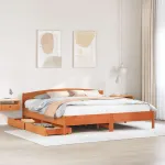 Cadru de pat fără saltea, maro ceruit 180x200 cm lemn masiv pin GartenMobel Dekor