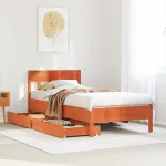 Cadru pat fără saltea, maro ceruit, 100x200 cm, lemn masiv pin GartenMobel Dekor