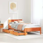 Pat de zi fără saltea, maro ceruit, 90x200 cm, lemn masiv pin GartenMobel Dekor