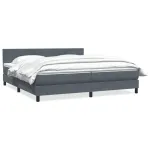 Pat box spring cu saltea, gri închis, 180x210 cm, catifea GartenMobel Dekor
