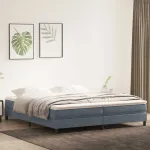 Pat cu arcuri fără saltea Gri închis 200x220 cm catifea GartenMobel Dekor